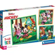 Disney Mickey Mouse in prijatelji 3x48 kosov Supercolor puzzle - Clementoni