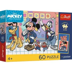 Disney Mickey Mouse in prijatelji 60-delna premium plus otroška sestavljanka s plakatom - Trefl