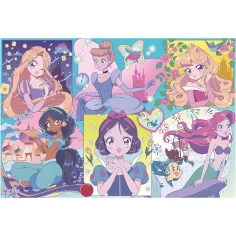 Disney Princeske – Manga čarovnija 2 v 1, 250-delni puzzle in pobarvanka 50x35 cm – Lisciani slika 2