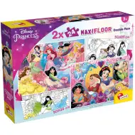 Disney Princeske 2 v 1, 2x24-delni maxi puzzle in pobarvanka - Lisciani