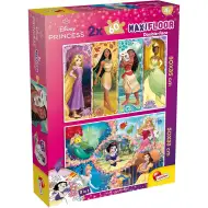 Disney Princeske 2 v 1 maxi 2x60-delni puzzle in pobarvanka 50x35 cm – Lisciani