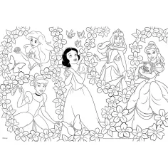 Disney Princeske 2 v 1 maxi 2x60-delni puzzle in pobarvanka 50x35 cm – Lisciani slika 3