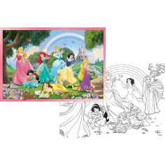 Disney Princeske mavrica 2 v 1, 108-delni puzzle in pobarvanka 70x50 cm - Lisciani slika 2
