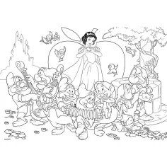 Disney Sneguljčica 2-v-1 maxi sestavljanka s 24 kosi in pobarvanka 70x50 cm - Lisciani slika 2