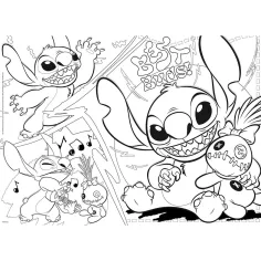 Disney Stitch 2 v 1 maxi 24-delni puzzle in pobarvanka 70x50 cm - Lisciani slika 2