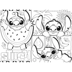 Disney Stitch 2 v 1 maxi 4x48-delna sestavljanka in pobarvanka 35x25 cm - Lisciani slika 2