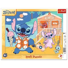 Disney Stitch na plaži 25-delna sestavljanka z okvirjem - Trefl