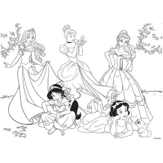 Disney princeske – Pravljični čar vrta 2 v 1, 60-delni puzzle in pobarvanka 50x35 cm – Lisciani slika 3