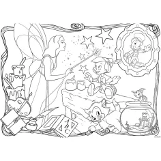 Disneyjev Pinocchio 2 v 1 maxi 24-delni puzzle in pobarvanka 70x50 cm - Lisciani slika 2