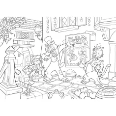 Disneyjev Pinokio 2 v 1 maxi sestavljanka 35 kosov in pobarvanka 70x50 cm – Lisciani slika 2