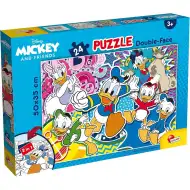 Disneyjev Raca Donald 2 v 1, 24-delni puzzle in pobarvanka 50x35 cm – Lisciani