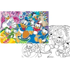 Disneyjeve Raca zgodbe 2 v 1, 108-delni puzzle in pobarvanka 70x50cm - Lisciani slika 2