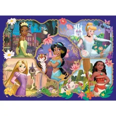 Disneyjeve princese in njihove živali 2 v 1, 24-delni Eco mini sestavljanka in pobarvanka 35x25 cm – Lisciani slika 2
