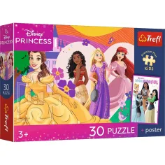 Disneyjeve princeske 30-delna premijska plus otroška sestavljanka s posterjem - Trefl