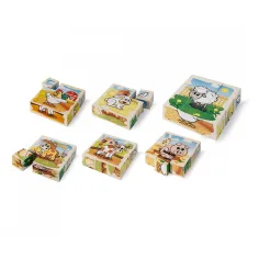Eichhorn: Lesena sestavljanka kocke – Puzzle s hišnimi ljubljenčki za malčke - Simba Toys slika 2