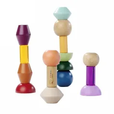 Eichhorn: Leseni Montessori stolp iz oblik – ustvarjalna igra za ravnotežje - Simba Toys slika 2