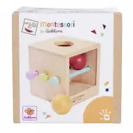 Eichhorn: Montessorijeva lesena škatla za vstavljanje kroglic – igra za razvoj spretnosti za najmlajše – Simba Toys