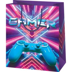 Ekskluzivna velika darilna vrečka z gamerskim vzorcem 26 x 13 x 33 cm
