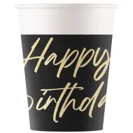 Elegantni rojstnodnevni papirnati kozarci z napisom "Happy Birthday", set 8 kosov, 200 ml