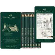 Faber-Castell: 9000 Design grafitni svinčnik set v kovinski škatli, 12 kosov
