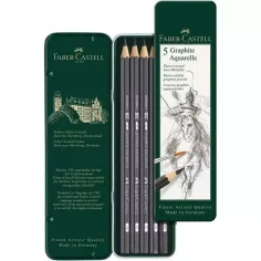 Faber-Castell: Akvarelni grafitni svinčniki v kovinski škatli, set 5 kosov slika 2