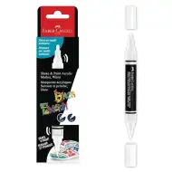 Faber-Castell: Black Edition Shake &amp; Paint dvostranski beli marker s konicama 3 mm in 1 mm