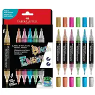 Faber-Castell: Black Edition Shake &amp; Paint dvostranski kovinski marker set s konicama 3 mm in 1 mm, 6 kosov