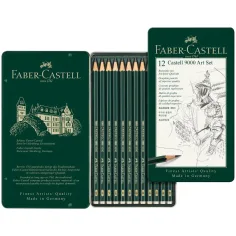 Faber-Castell: Castell 9000 grafitni svinčnik, set 12 kosov v kovinski škatli slika 2