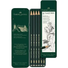 Faber-Castell: Castell 9000 grafitni svinčniki, komplet 6 kosov v kovinski škatli slika 2