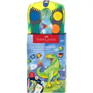Faber-Castell: Connector 12-delni komplet akvarelnih barv z združljivimi paletami, z dinozavri