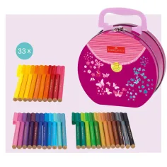 Faber Castell: Komplet 33 Connector flomastrov v kovinskem kovčku z metuljem slika 2