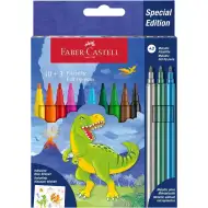 Faber-Castell: Komplet flomastrov z dinozavri 10+3 kos
