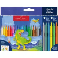 Faber-Castell: Komplet flomastrov z dinozavri, 18+6 kos v paketu