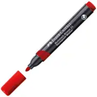 Faber-Castell: Permanentni marker rdeč alkoholni flomaster z zaobljeno konico