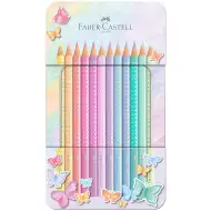Faber-Castell: Sparkle komplet 12 pastelnih barvic v kovinski škatli