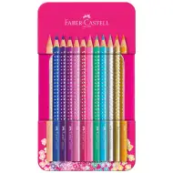 Faber-Castell: Sparkle set 12 barvnih svinčnikov v kovinski darilni škatli