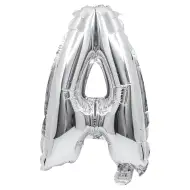Folija balon v obliki črke srebrne barve – črka 32 cm