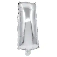 Folija balon v obliki črke v srebrni barvi – črka I 32 cm