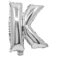 Folija balon v obliki črke v srebrni barvi – črka K 32 cm