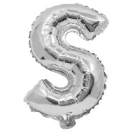 Folija balon v obliki črke v srebrni barvi – črka S 32 cm
