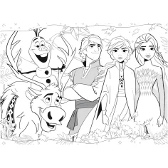 Frozen 2 v 1, 48-delni puzzle in pobarvanka 35x25 cm – Lisciani slika 3