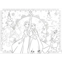 Frozen 2 v 1-ju, 250-delna sestavljanka in pobarvanka 50x35 cm – Lisciani slika 3
