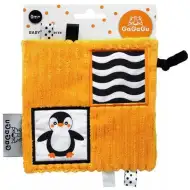 GaGaGu: dvostranska senzorična krpica z motivom pingvina in rakuna