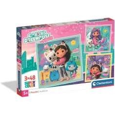 Gabina hišica za punčke, 3 x 48-delne Super Color sestavljanke - Clementoni