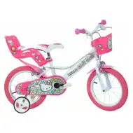 Hello Kitty roza-beli otroško kolo v velikosti 16 - kolo Dino Bikes