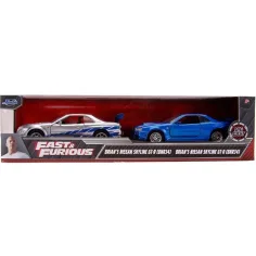Hitri in drzni: Dvojni paket – Brian Nissan Skyline GT-R R34, set dveh avtomobilskih modelov v merilu 1:32 – Jada Toys