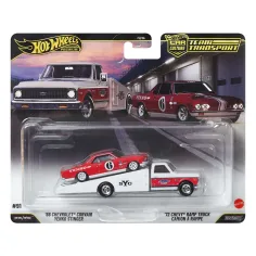 Hot Wheels: 72 Chevy Ramp Truck avtotransporter in 66 Chevrolet Corvair avtomobilček 1/64 - Mattel