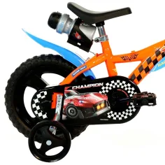 Hot Wheels 12” otroško kolo s držalom za plastenko in pomožnimi kolesi v oranžno-črni barvi – Dino Bikes kolo slika 4