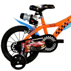 Hot Wheels 14 otroško kolo s držalom za bidon in pomožnimi kolesci v oranžno-črni barvi – Dino Bikes kolo slika 3