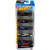 Hot Wheels: 5-delni komplet majhnih dirkalnikov Formule 1 v merilu 1:64 - Mattel